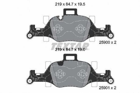 Комплект тормозных колодок передний BMW 7 (G11, G12) 2.0D 07.16-02.19 TEXTAR 2590002