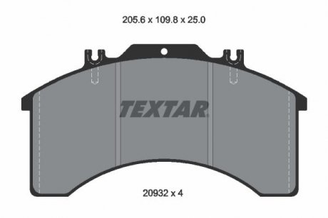 Комплект тормозных колодок. TEXTAR 2903203