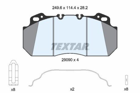 Фото автозапчасти комплект тормозных колодок, дисковый тормоз TEXTAR 2909009