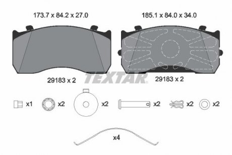 Фото автозапчасти комплект тормозных колодок, дисковый тормоз TEXTAR 2918303