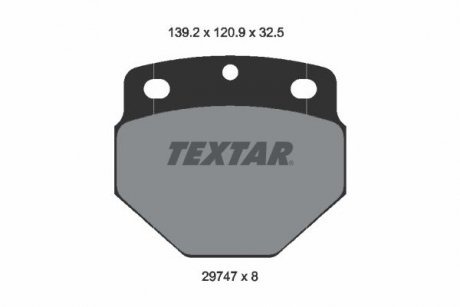 Колодки гальмівні NEOPLAN, BOVA, DAF, KASSBOHRER, VAN HOOL передій TEXTAR 2974703