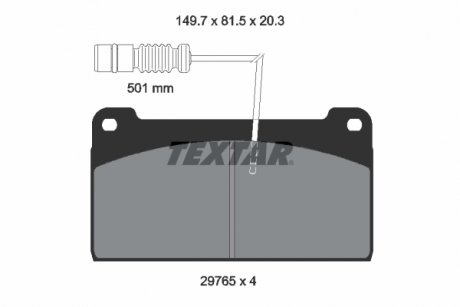 Фото автозапчасти тормозные колодки Mercedes INTEGRO (O 550)/UNIMOG OM353.901-OM924.923 >1977 зад. с датчиком TEXTAR 2976502