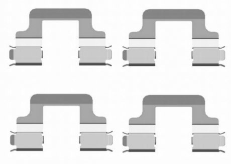 Комплект крепления задних тормозных колодок AUDI A3, A8 D4, Q3, TT; SEAT LEON, LEON SC, LEON ST; SKODA OCTAVIA III, SUPERB II; Volkswagen CC B7, EOS, GOLF V, GOLF VI, PASSAT B6 1.4-3.6 07.03- TEXTAR 82502000