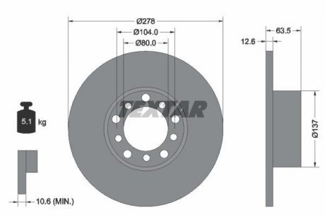 Тормозной диск TEXTAR 92009500