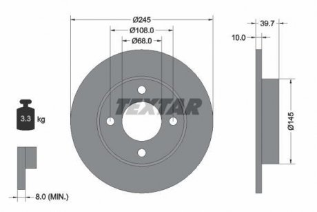 Тормозной диск TEXTAR 92026300 (фото 1)