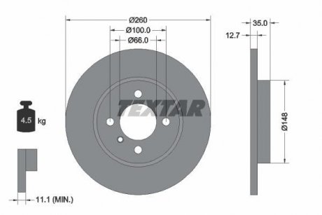 Тормозной диск TEXTAR 92026400