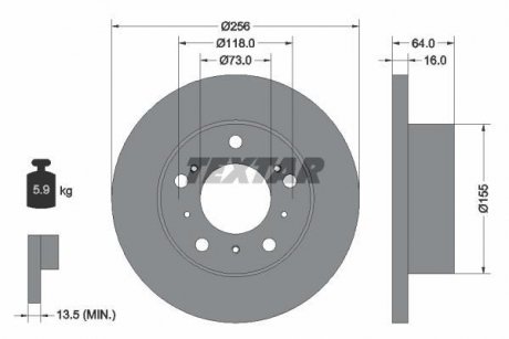 Гальмівний диск TEXTAR 92034400 (фото 1)