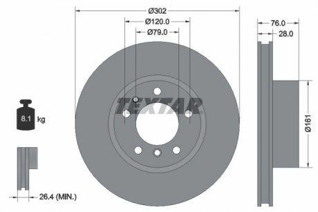Гальмівний диск TEXTAR 92042400 (фото 1)