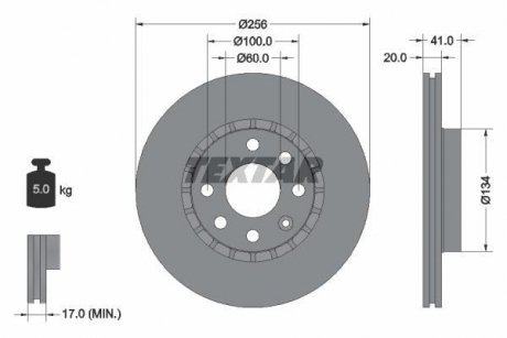 Тормозной диск TEXTAR 92056503