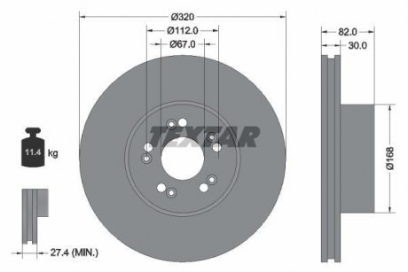 Тормозной диск TEXTAR 92056600 (фото 1)