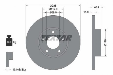Тормозной диск TEXTAR 92057403