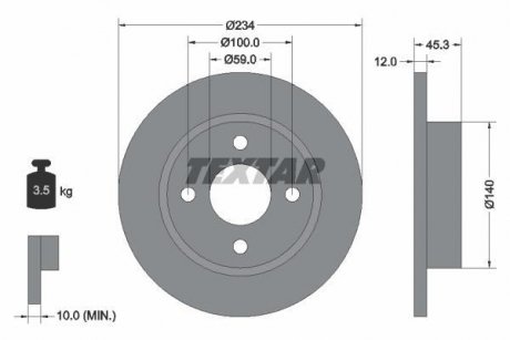 Тормозной диск TEXTAR 92063300