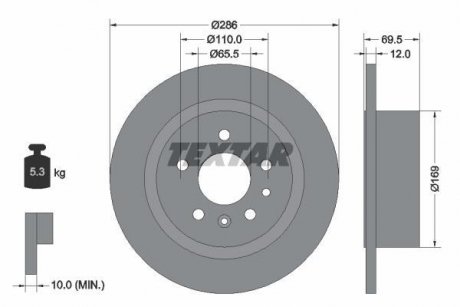 Тормозной диск TEXTAR 92067003 (фото 1)