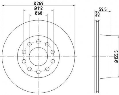 Гальмівний диск задній лівий/правий (без штифта кріплення колеса) AUDI 100 C4, A6 C4, V8 2.2/3.6/4.2 10.88-12.97 TEXTAR 92068400 (фото 1)