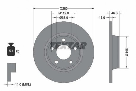 Тормозной диск TEXTAR 92071603