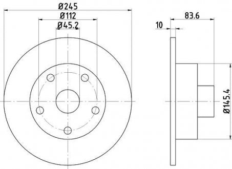 Тормозной диск задний левая/правая (без шкворня; со ступицей) AUDI A4 B5, A4 B6 1.6-2.8 11.94-12.04 TEXTAR 92072103 (фото 1)