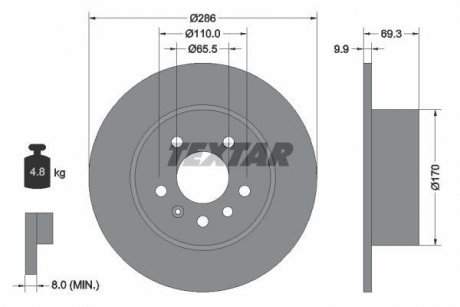 Гальмівний диск TEXTAR 92075703 (фото 1)