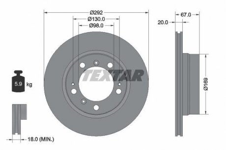 Тормозной диск TEXTAR 92088903 (фото 1)