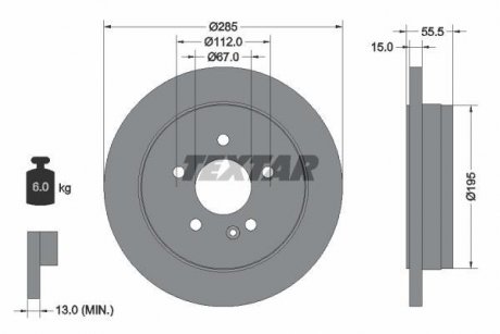 Тормозной диск TEXTAR 92090003