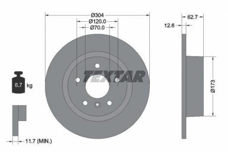 Тормозной диск TEXTAR 92095200