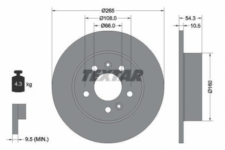 Гальмівний диск TEXTAR 92096300