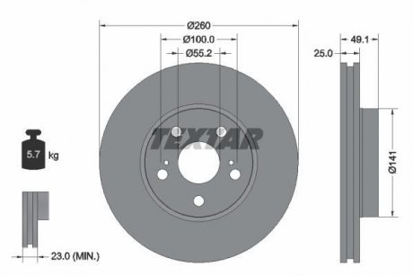 Гальмівний диск TEXTAR 92096903