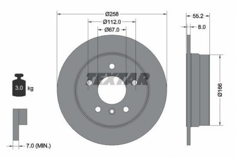 Гальмівний диск TEXTAR 92099703 (фото 1)