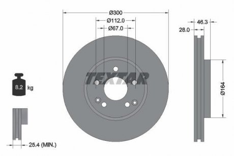 Тормозной диск TEXTAR 92106003