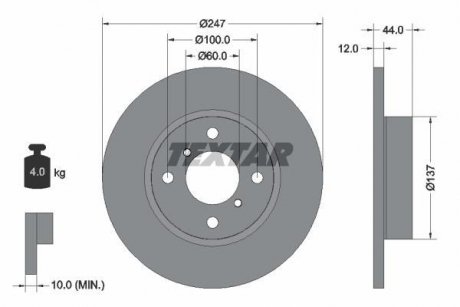 Гальмівний диск TEXTAR 92110803 (фото 1)