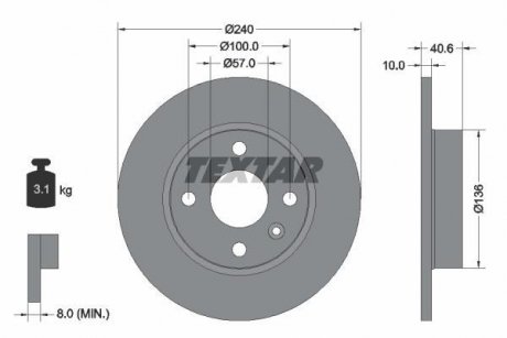 Гальмівний диск TEXTAR 92111003