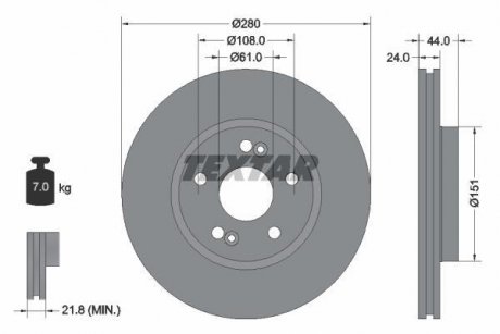 Тормозной диск TEXTAR 92113803