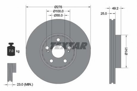 Тормозной диск TEXTAR 92126403 (фото 1)