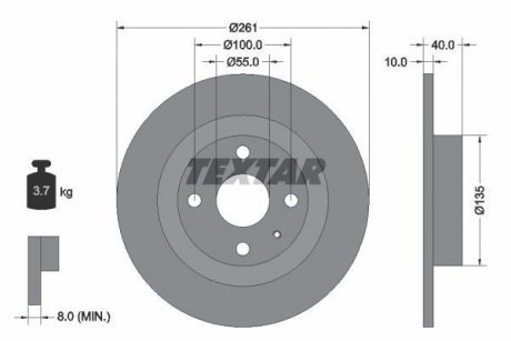 Тормозной диск TEXTAR 92130200 (фото 1)