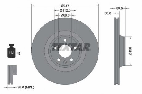 Гальмівний диск передній лівий/правий (без штифта кріплення колеса) AUDI A6 ALLROAD C6, A6 C5, A6 C6 2.0-5.2 11.98-08.11 TEXTAR 92132405