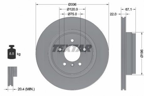 Тормозной диск TEXTAR 92137903