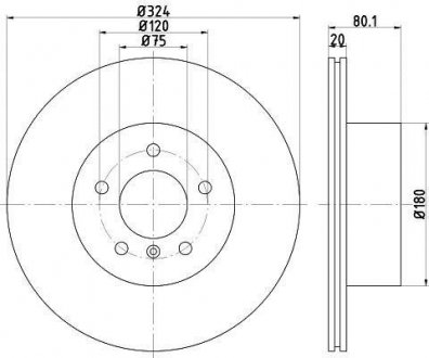 Диск гальмівний BMW X5 (E53) задній D=324mm 01 TEXTAR 92146303 (фото 1)