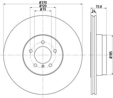 Тормозной диск задний левая/правая (без штифта крепления колеса) BMW 7 (E65, E66, E67) 4.4D/6.0 01.03-08.08 TEXTAR 92155203 (фото 1)