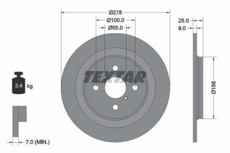 Тормозной диск TEXTAR 92161900