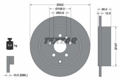Тормозной диск TEXTAR 92162700 (фото 1)