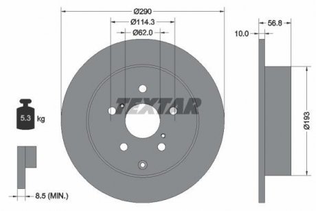 Гальмівний диск TEXTAR 92164803