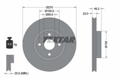 Тормозной диск TEXTAR 92175903