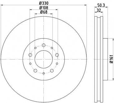 Тормозной диск передний левый/правый (без штифта крепления колеса) VOLVO S60 I, V70 II; TOYOTA CALDINA, CELICA 1.8/2.0/2.5 08.99-04.10 TEXTAR 92178103 (фото 1)