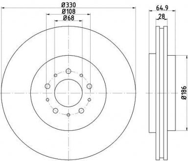 Тормозной диск задний левая/правая (без штифта крепления колеса) VOLVO S60 I, V70 II 2.5 01.03-04.10 TEXTAR 92178303