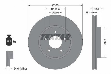 Гальмівний диск TEXTAR 92197703 (фото 1)