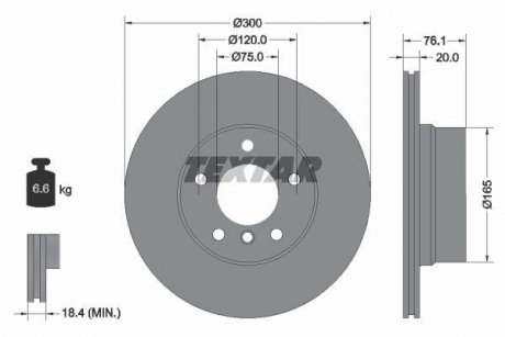 Гальмівний диск TEXTAR 92199503 (фото 1)