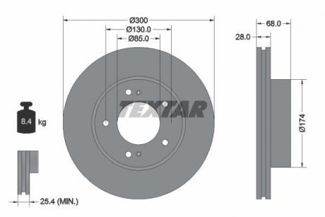 Гальмівний диск TEXTAR 92203003 (фото 1)