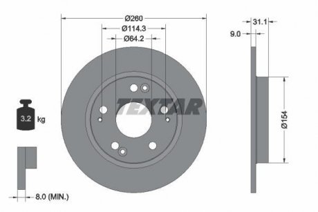 Тормозной диск TEXTAR 92224103 (фото 1)