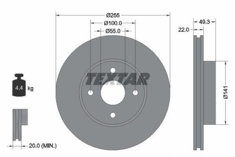 Тормозной диск TEXTAR 92226300