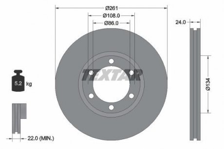 Гальмівний диск TEXTAR 92234700 (фото 1)