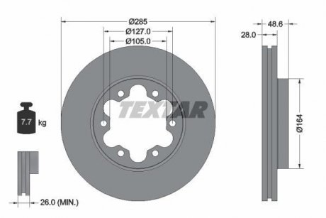 Тормозной диск TEXTAR 92234900 (фото 1)
